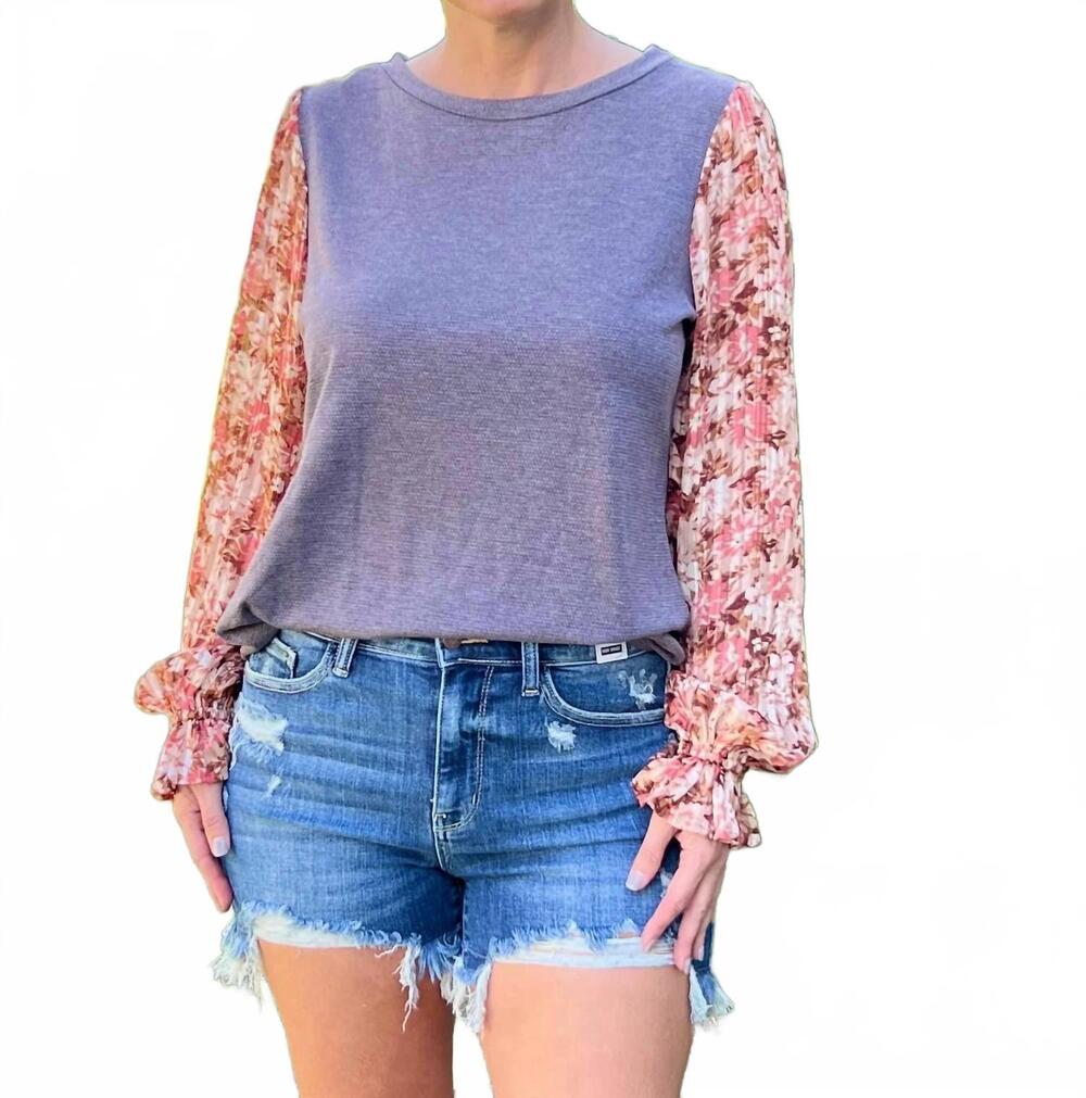 NEW ADORA sunset bouquet top in coffee bean